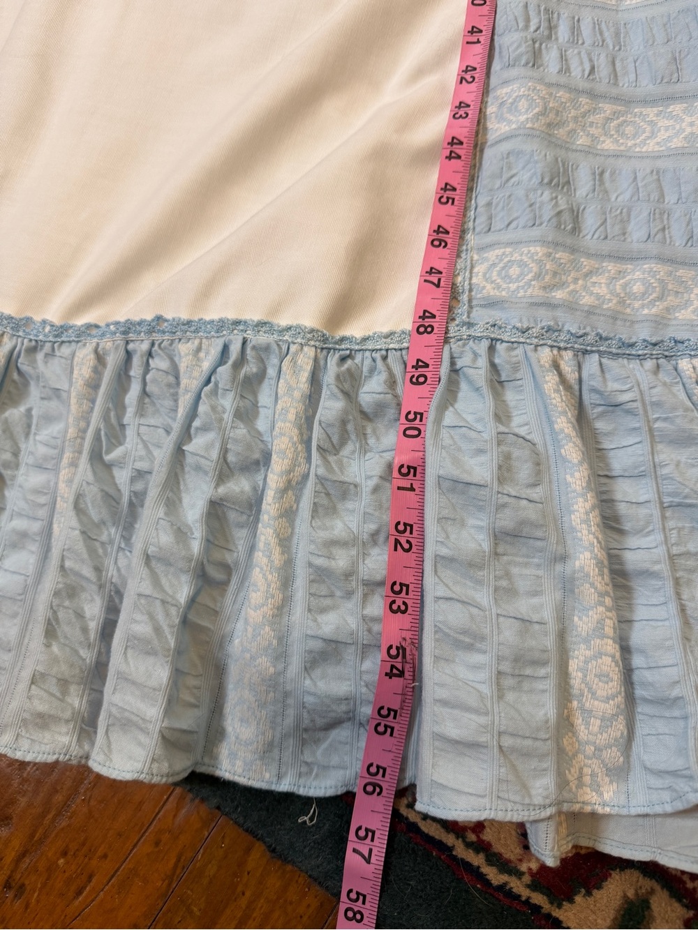 Rare White Label Gunne Sax Blue and White Hood with Blue and Pink Trim, 7 - Picture 10 of 16